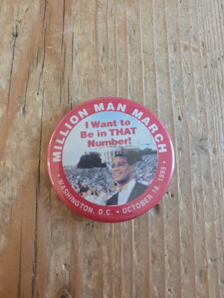1995 Million Man March Pinback Button Washington, DC