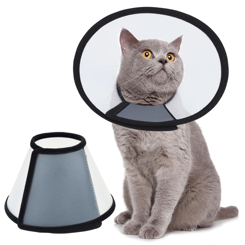 Vivifying Cat Cone, Adjustable Recovery Pet Three Sizes M, Black
