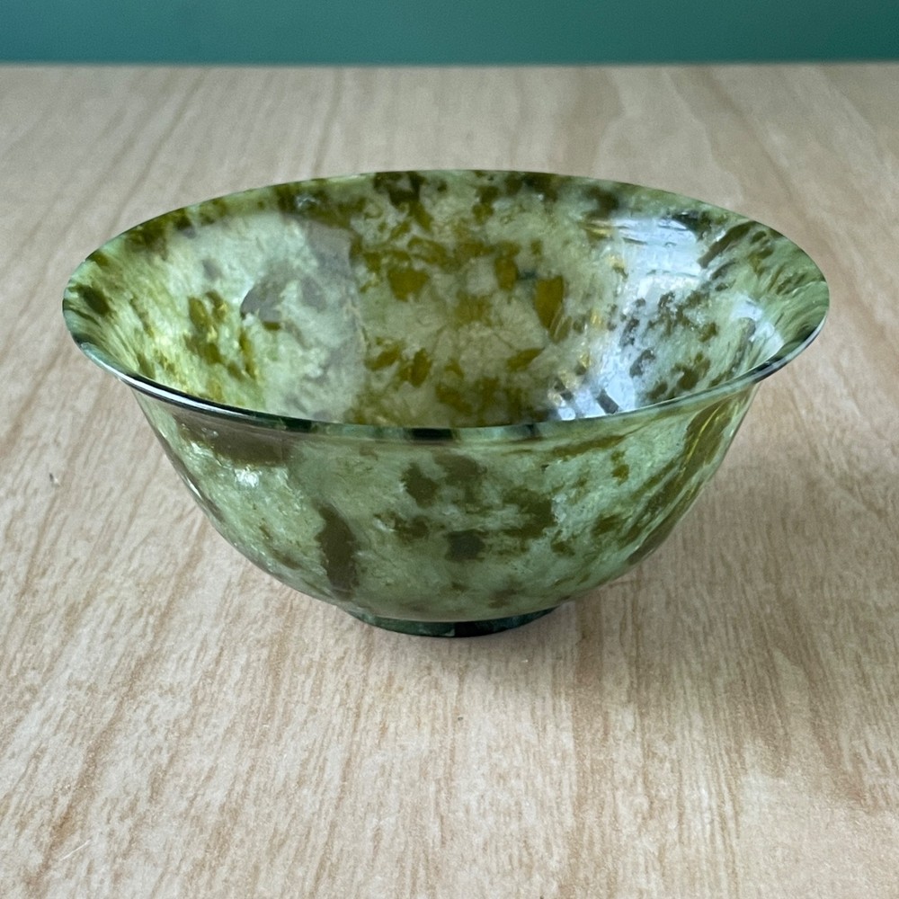 CHINESE Spinach Jade Bowl - 4” diameter