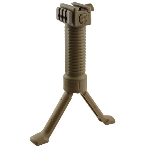 Polymer Spring Loaded Bipod Picatinny Rail Mount Tan Dark Earth