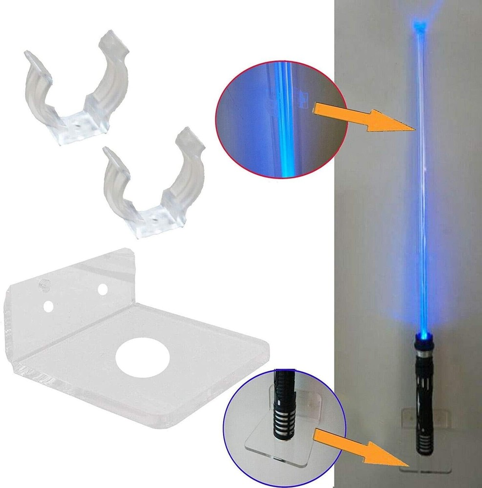 Ultra-Modern Clear Lightsaber Wall Mount - Secure Floating Display Rack