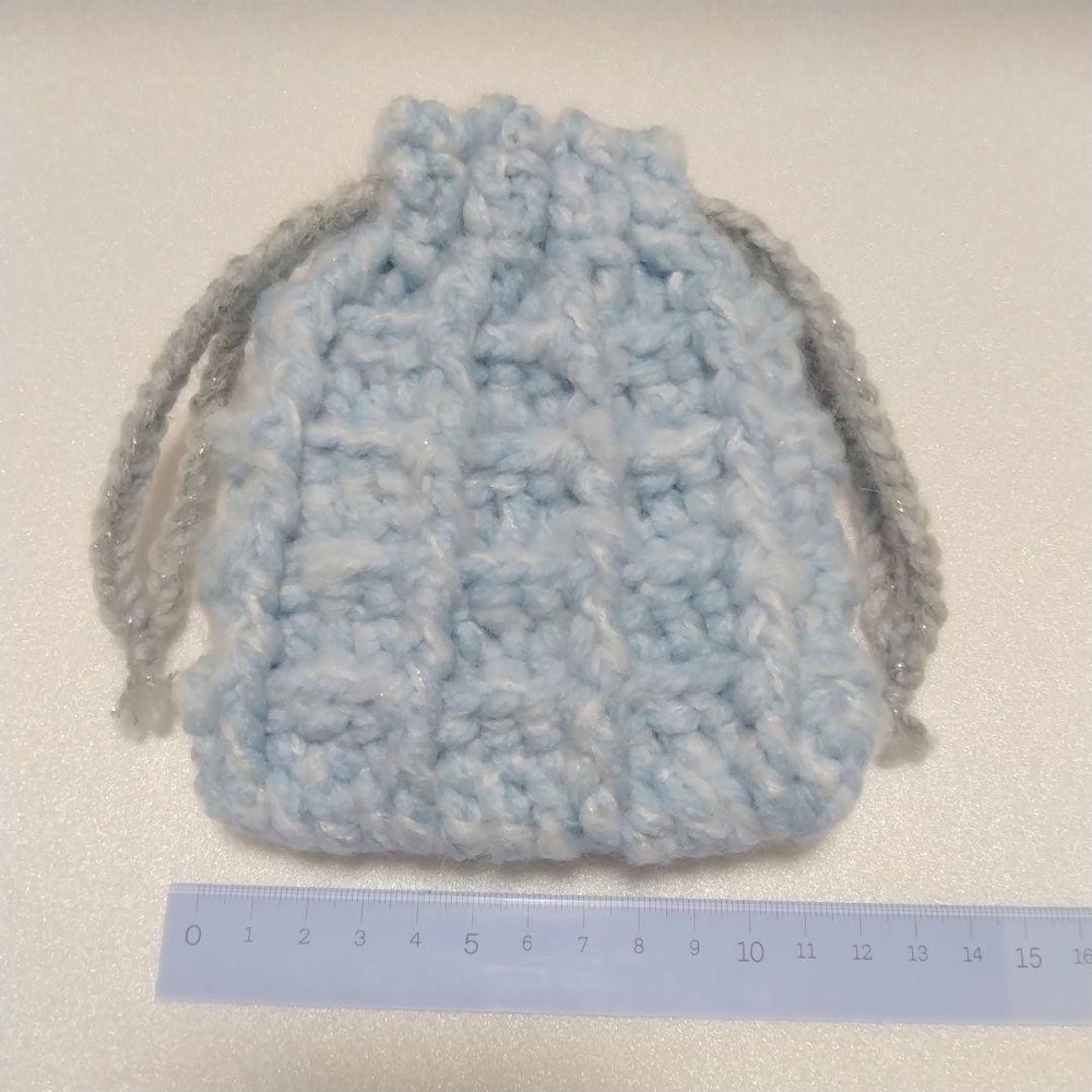 Waffle Knit Drawstring Bag (handmade)