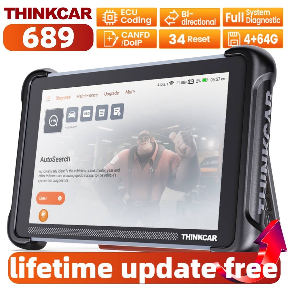 Thinkcar 689 Full-System CANFD & DOIP Active Diagnostic Scanner ECU Coding USA