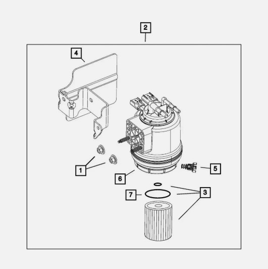 Mopar 68436631AA Fuel Water Separator Filter..