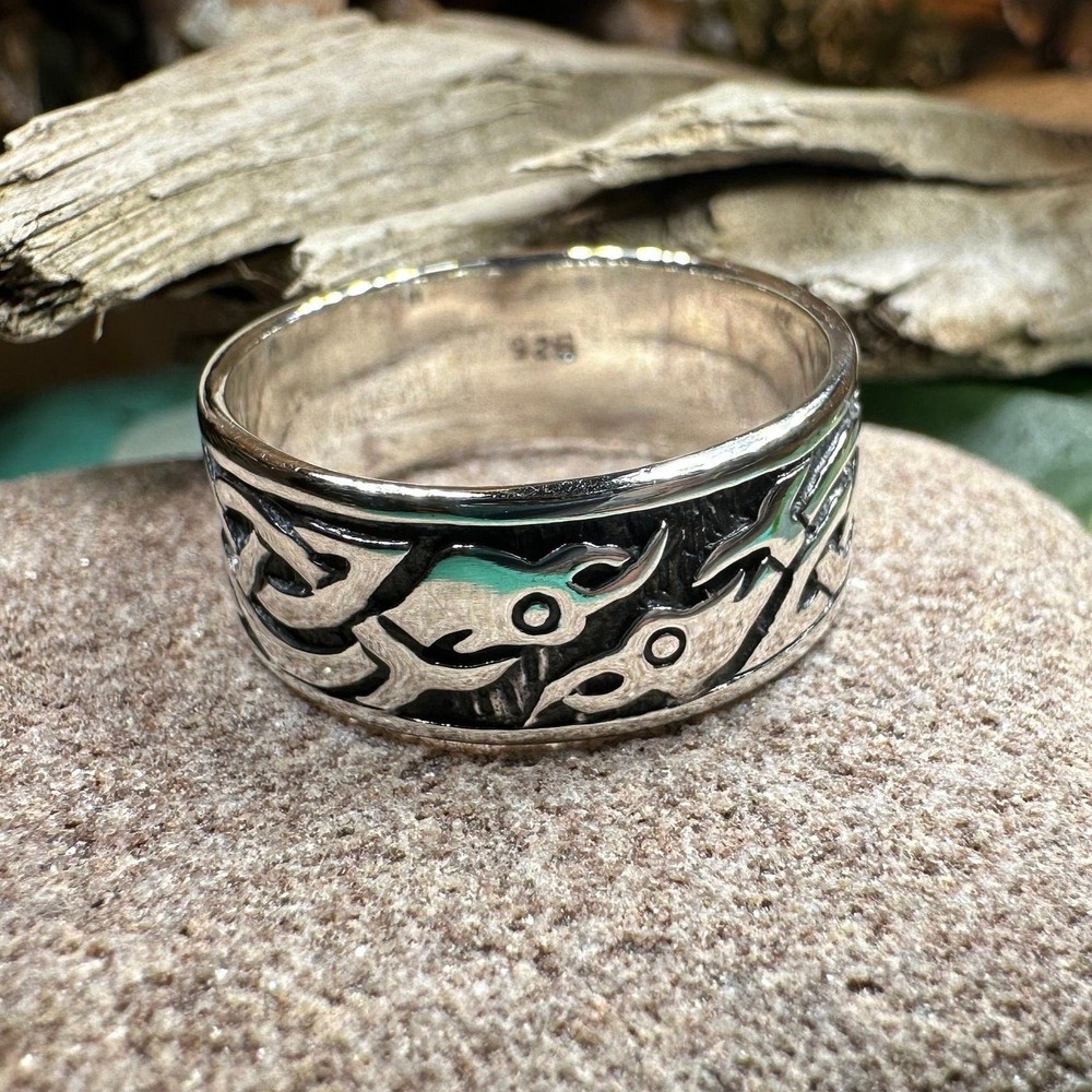 Celtic Raven Ring Scottish Irish Pagan Wicca Sterling Silver 925 Ring