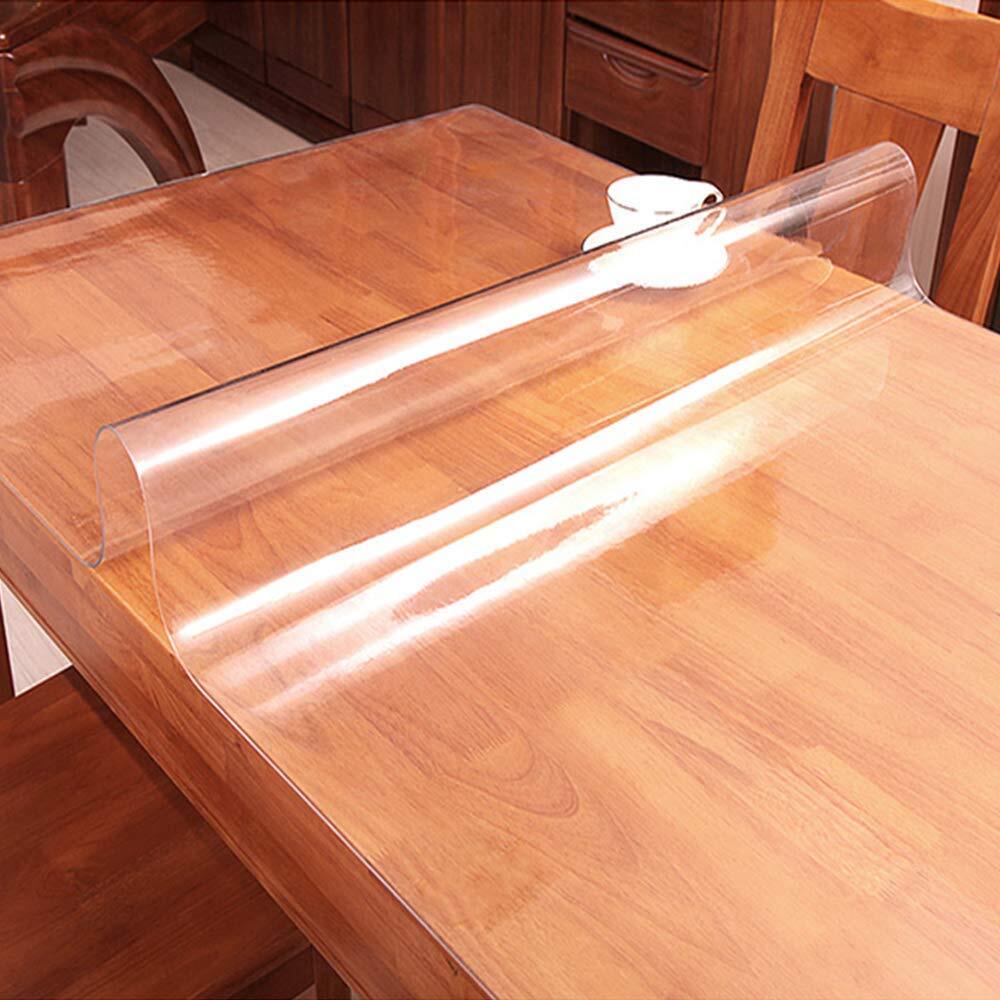 2 Sets Rectangular Clear Table Protector Plastic Tablecloth Cover Wooden Furn...