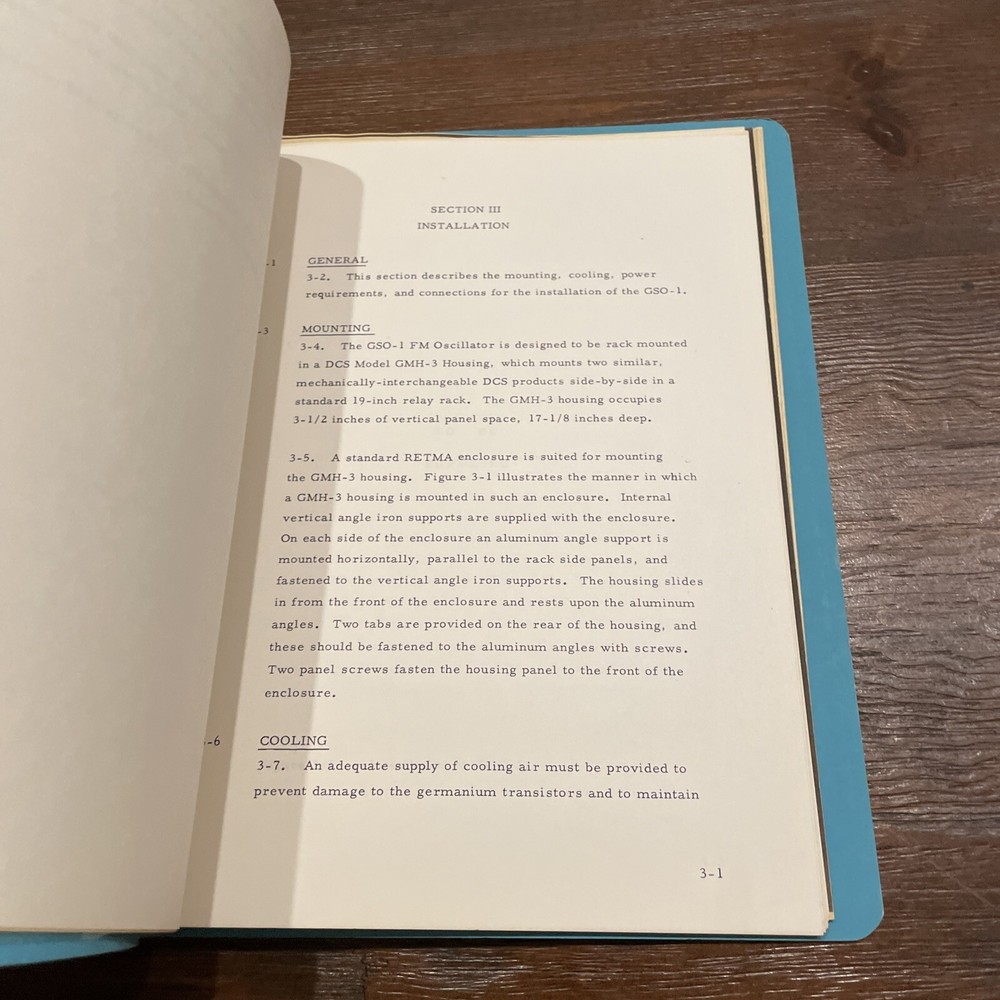 Data Control System (DCS) GSO-1 Switchable FM Oscillator Installation Criteria