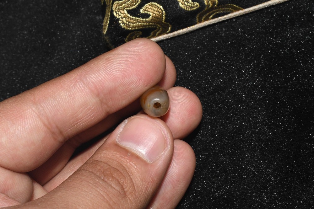 Authentic Ancient Tibetan Himalayan Banded Agate Stone Dzi Bead
