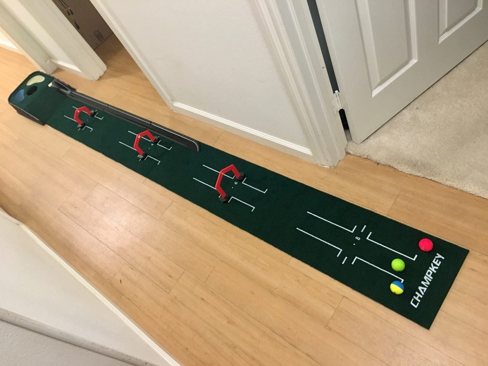 Indoor Golf Putting Mat Auto Ball Return Golf Practice Training Grass Mat Tracks