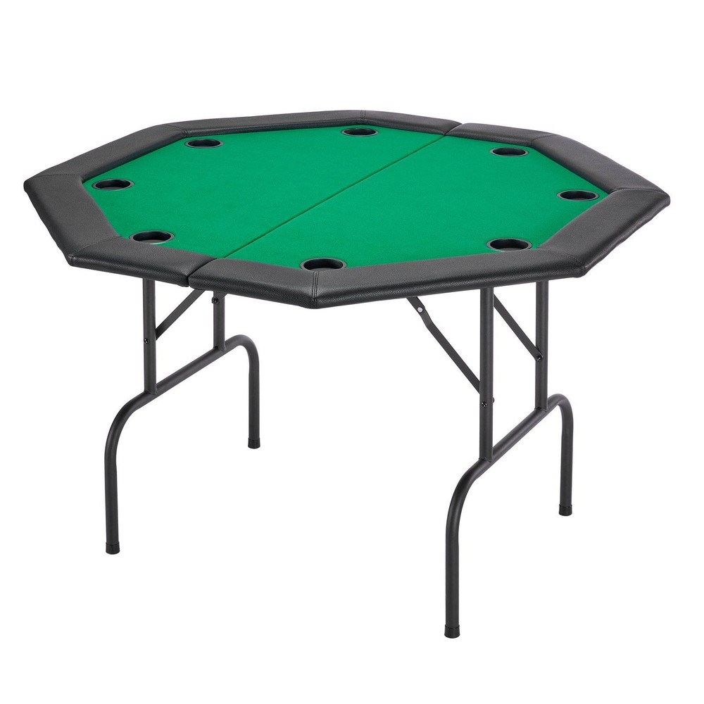 48in Expandable Poker Table Octagonal Foldable Design for 8 Players