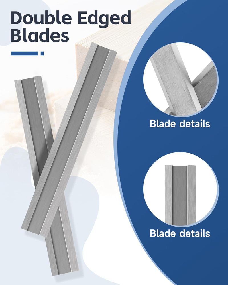 2.5" Carbide Paint Scraper Blades, Double-Edged Reversible Replacement Tungsten