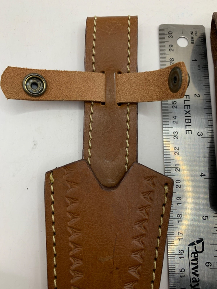 2 Leather Knife Sheaths Decorative Handtooling Brown Belt Loop