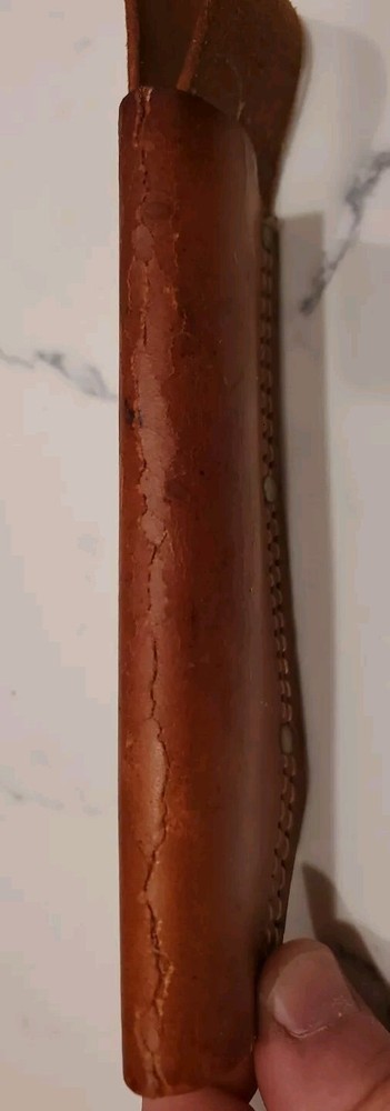 Vintage Leather Tool Pouch Sheath Open Bottom Utility Holder