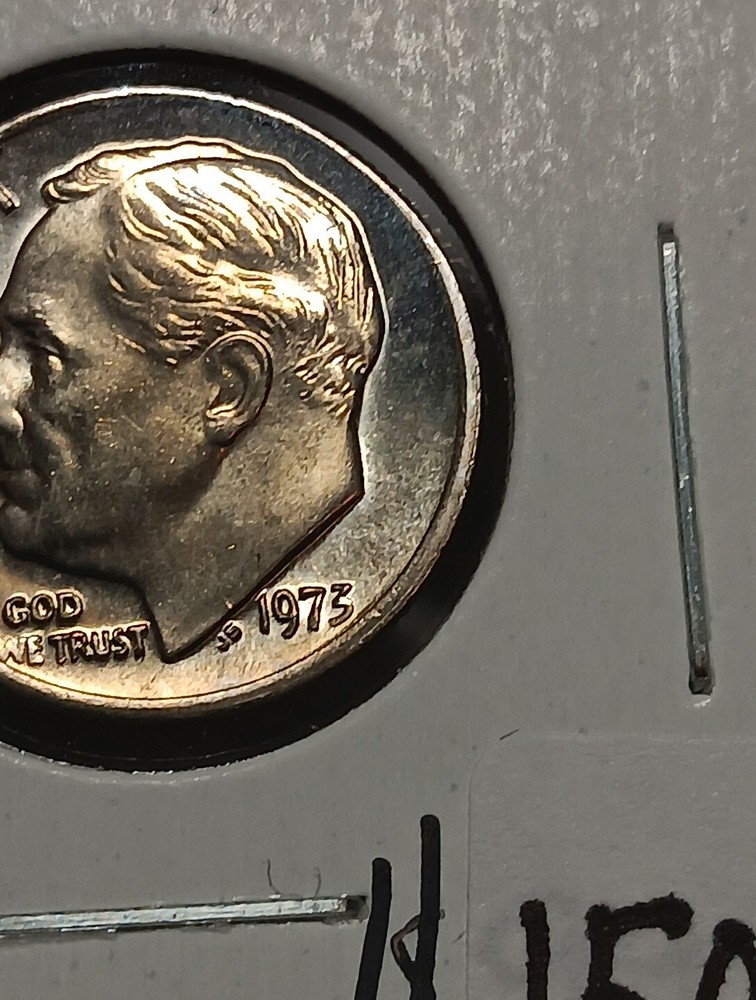 👉1973 Roosevelt Dime - MS CHOICE FULL BANDS A/83