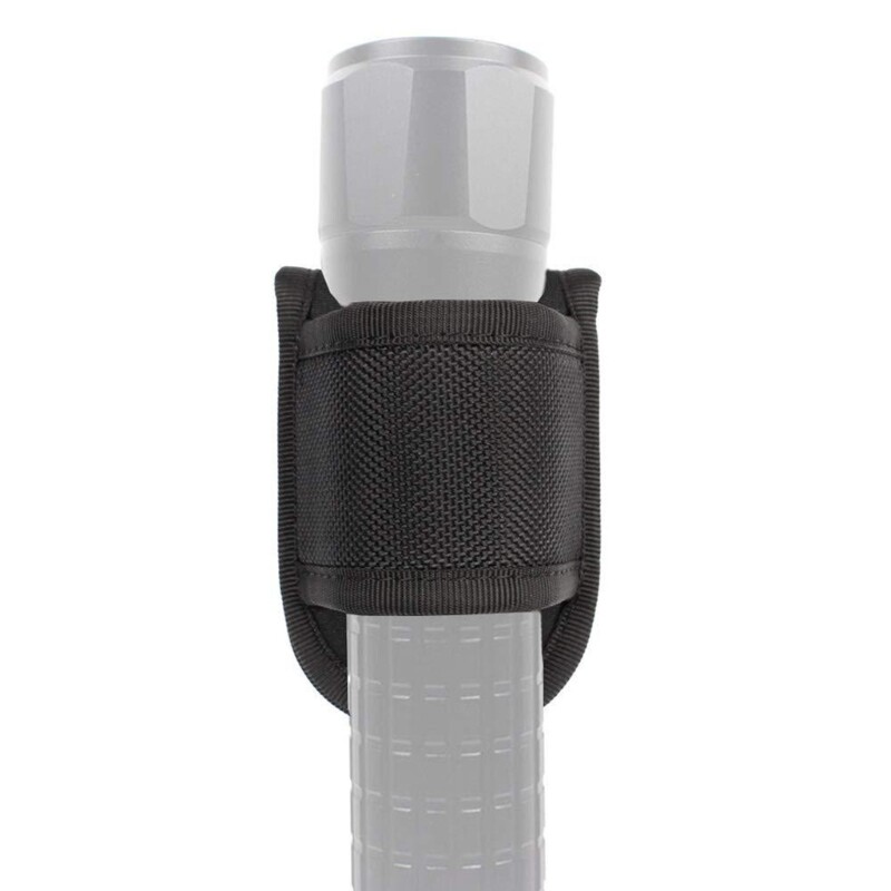 Duty Belt Nylon Weave Flashlight Holster, Fits Standard D Cell Flashlight