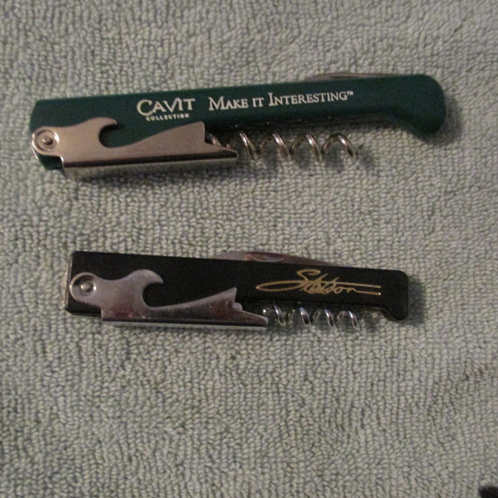 Vintage  Corkscrew Wine/ Beer Bottle Openers Bar Ware Cavit & Stetson