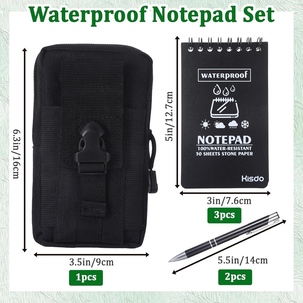 6 Pcs Waterproof Notebook Set, Write in The Rain Notebook, All Weather Notebook,