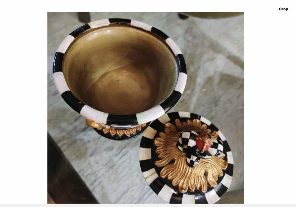 Black And White Checkered Sugar Bowl