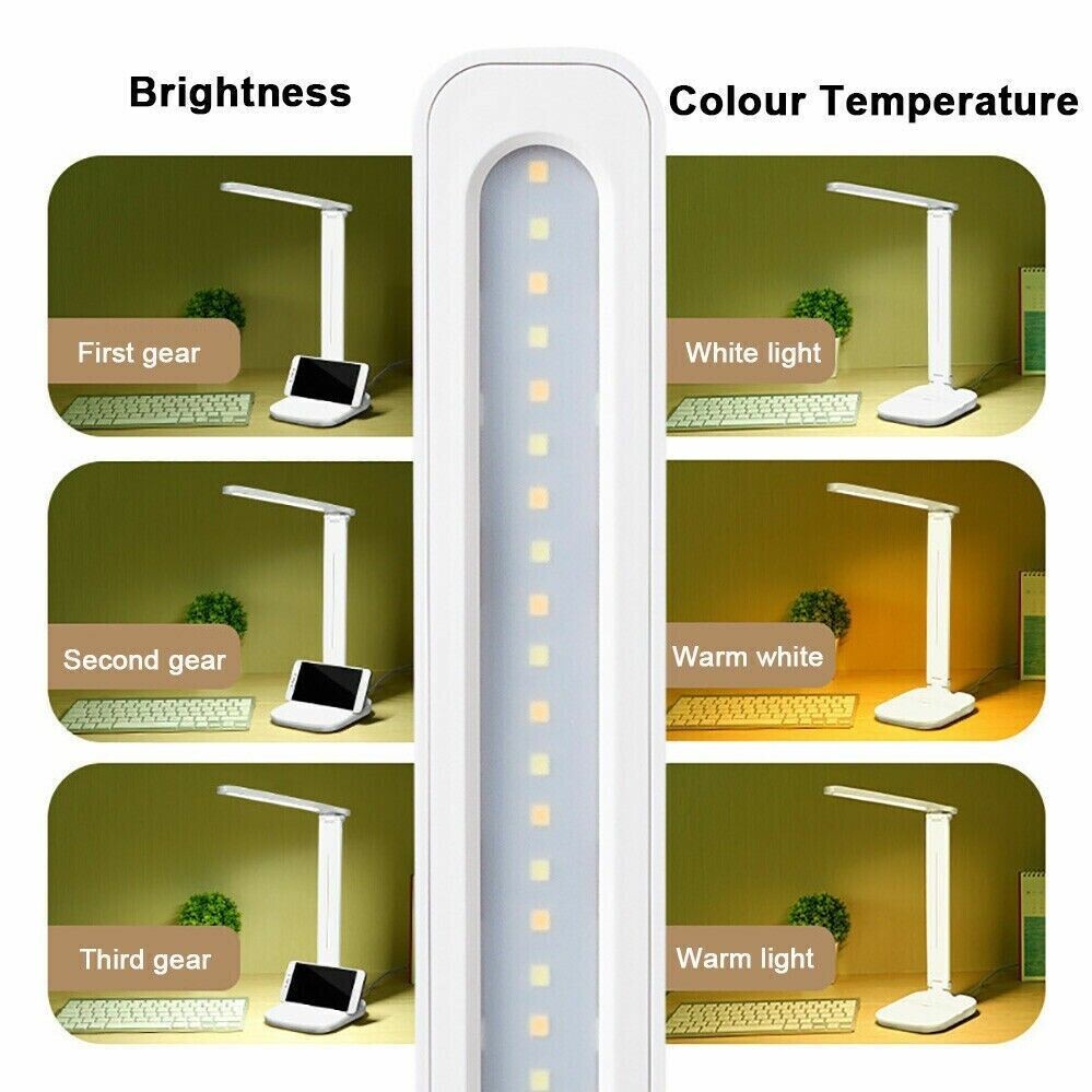 LED Desk Lamp Touch Sensor Reading Foldable Table Lamp Eye Caring Reading Light-