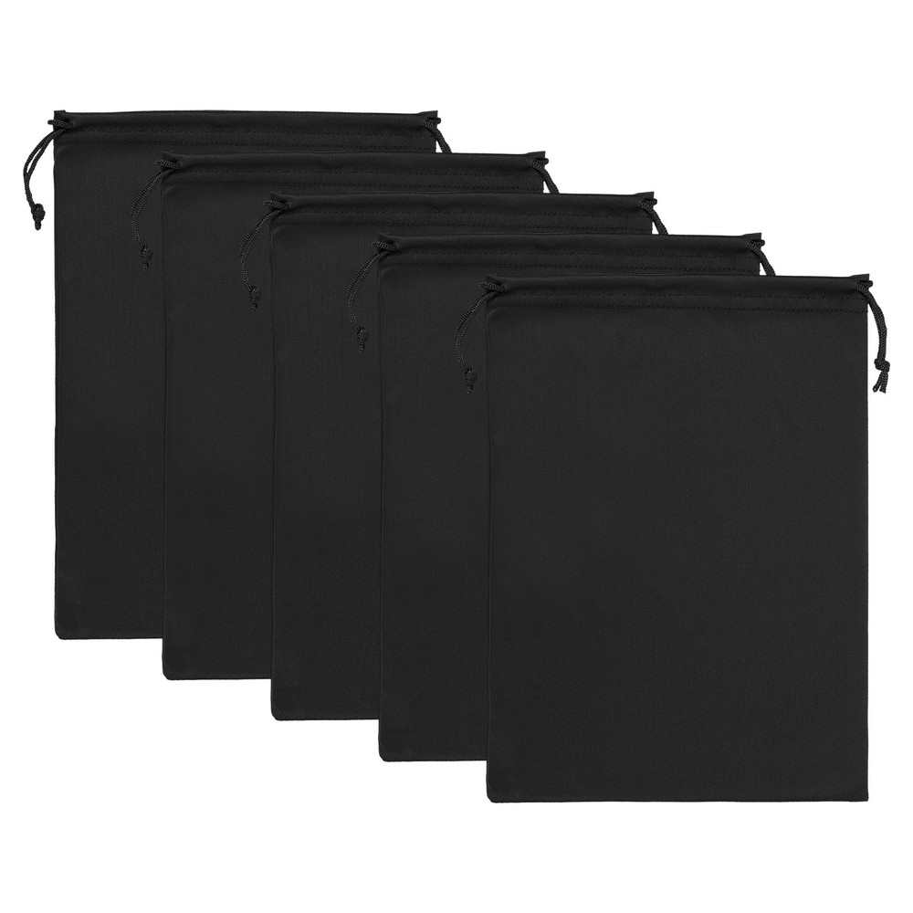 Ski Goggle Bag, 5 Pcs Soft Microfiber Drawstring Pouch, 23cmx30cm, Black