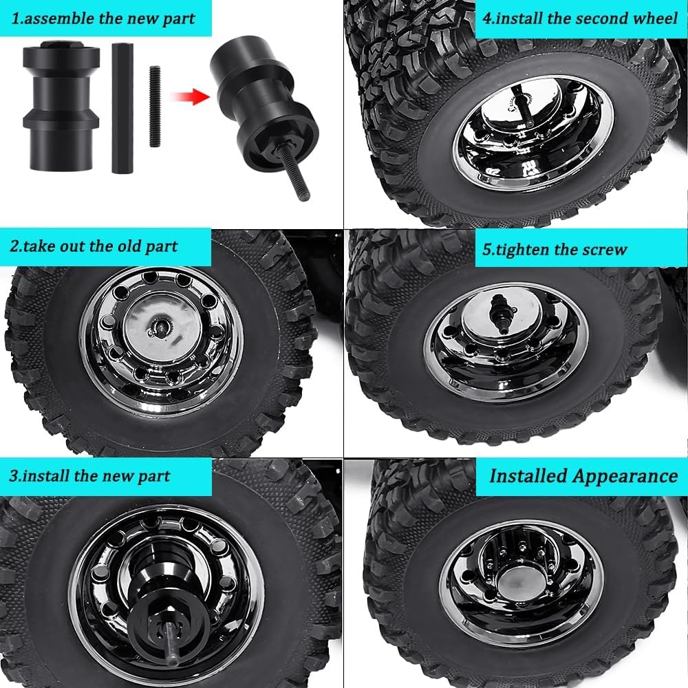 RC Dually Conversion Kit - Single Wheel to Two for...