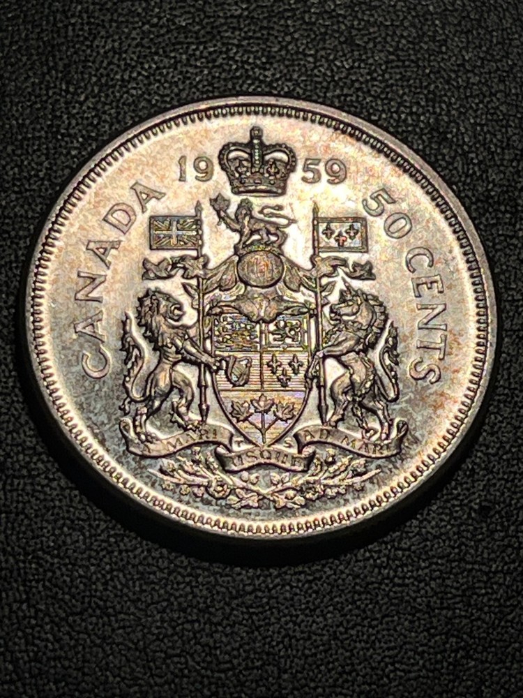 1959 Canada Half Dollar Silver Coin Nice BU+ #1