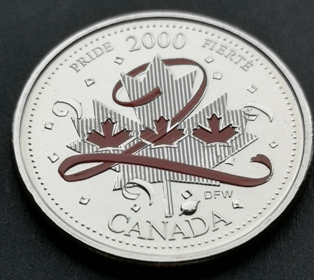 *** CANADA  25  CENTS  COLOURED  2000  ***  PRIDE  ***