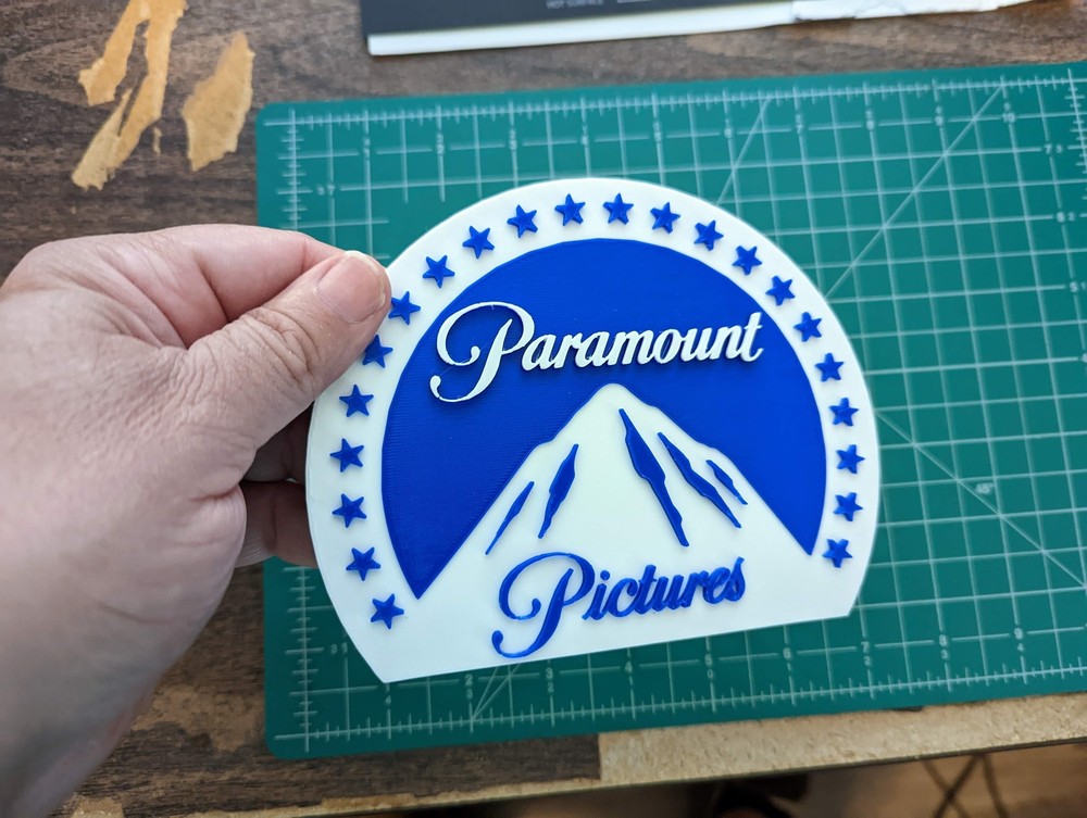 Paramount Pictures 3D printed art logo wall display