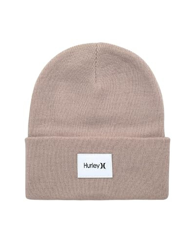 Men's Winter Hat - Seaward Patch Cuffed Double-Layer Flat Knit Acrylic Wheat