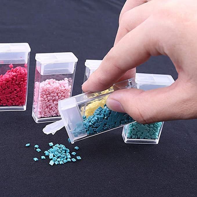 100Pcs Plastic Flip Top Seed Bead Small Storage Containers 2x1 Rectangle