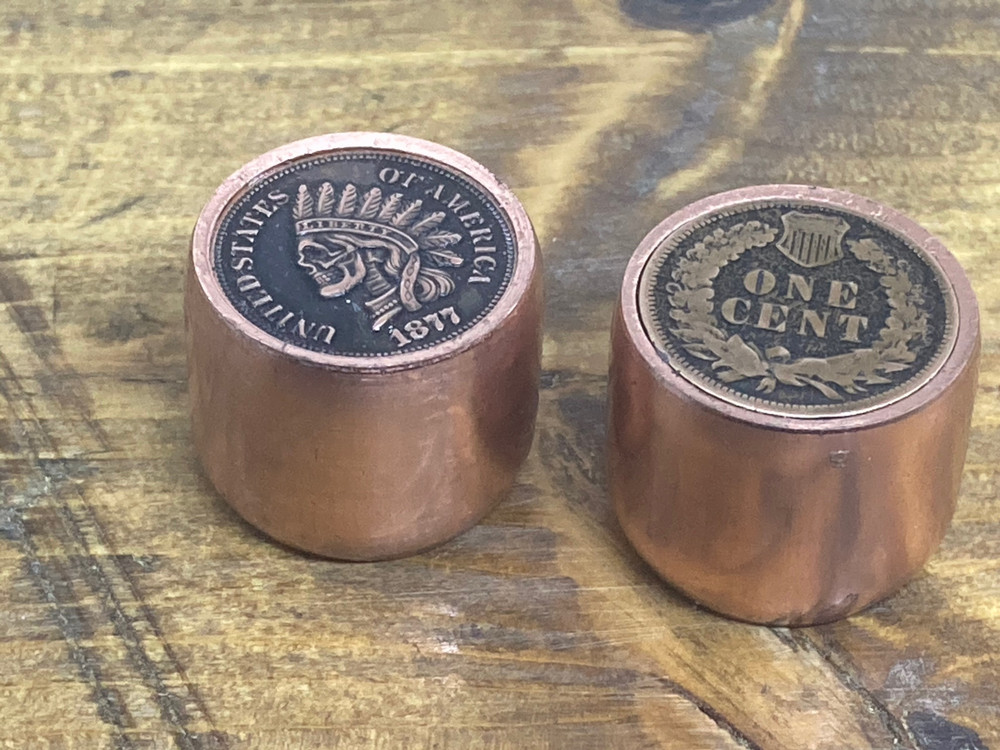 Indian penny skull guitar knobs