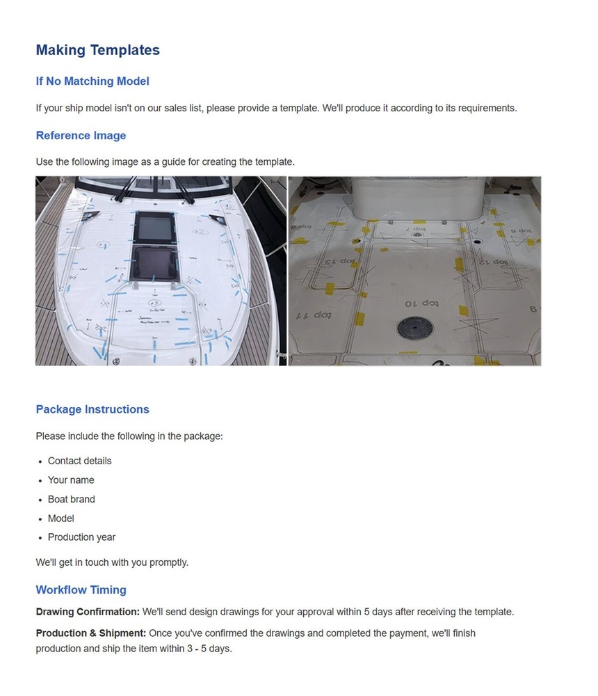 Marked pieces for 2017 Sea Ray SPX 210