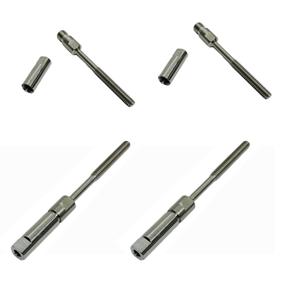 1/8" Wire Cable Deck Railing Swageless Threaded Short Stud Stainless Steel 4 Pcs
