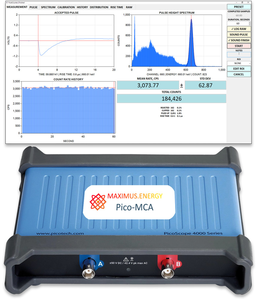 Pico-MCA DPP/Multichannel Analyzer Gamma, X-Ray, Neutron Spectrometer