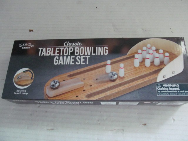Table Top Games Classic Tabletop Bowling Game Set Wooden