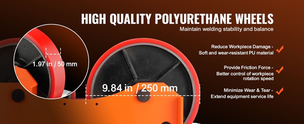 Welding Positioner Turning Rolls Linkage Roller 1000KG Loading Welding Turning