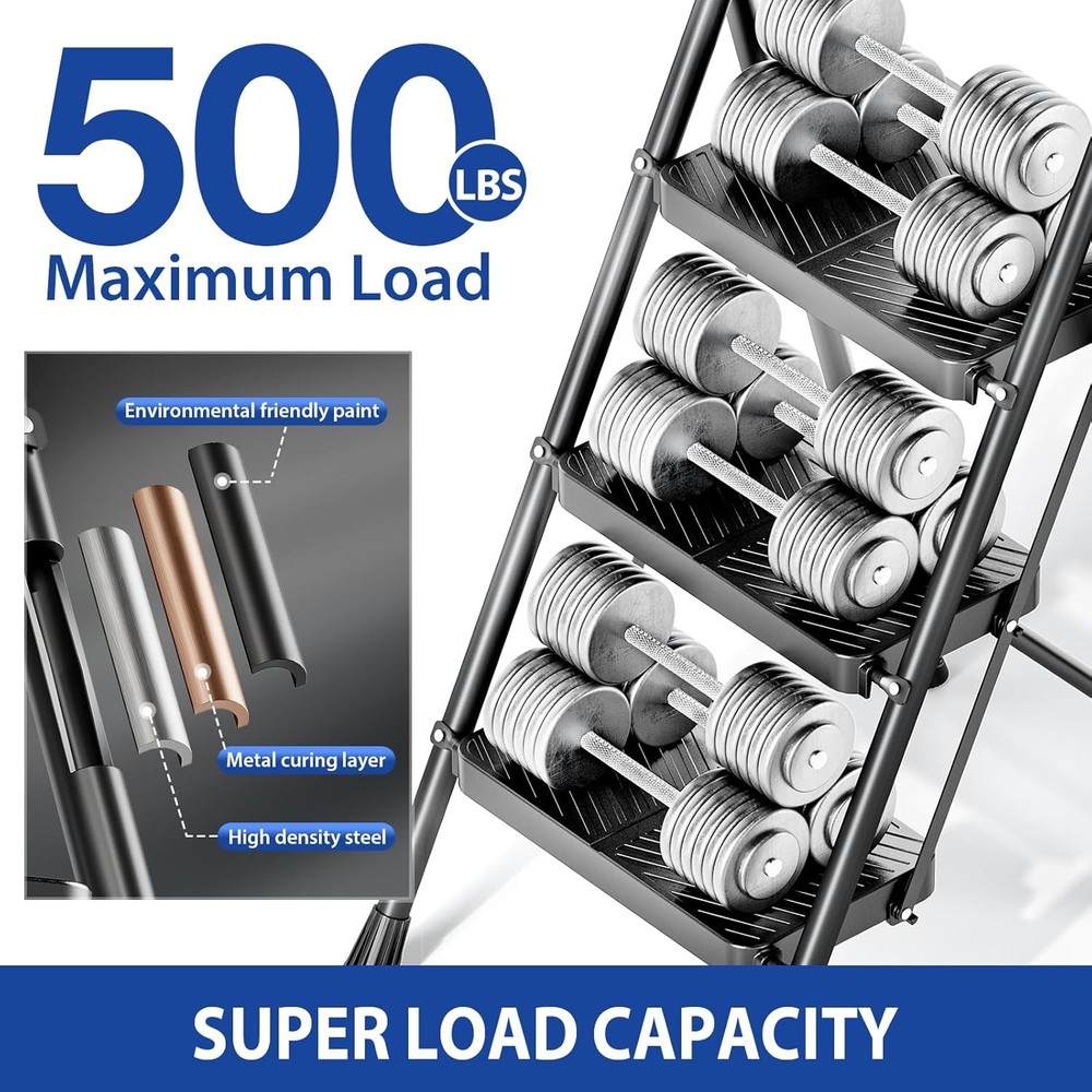 NEW 3 Step Steel Step Stool 500 lbs