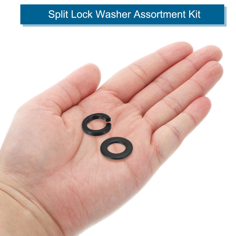 100Pcs M8 Split Lock Washer and Flat Washer Kit