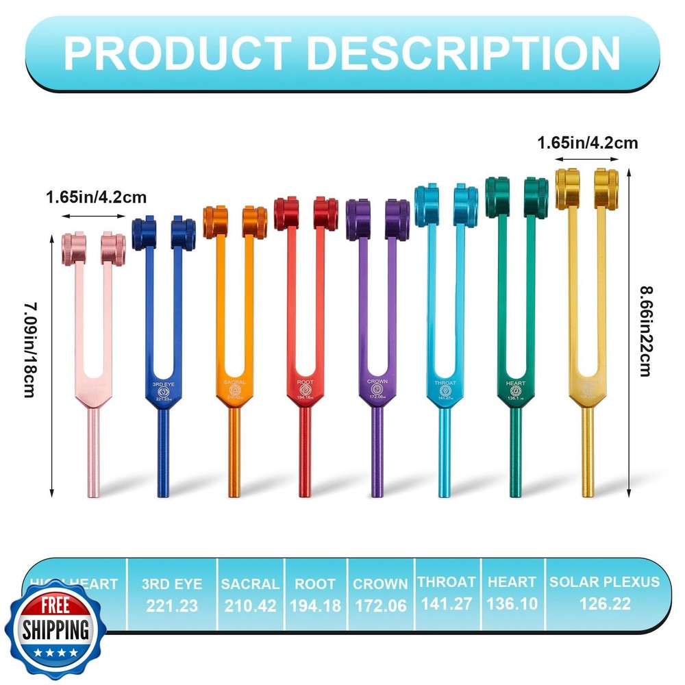 Fiada Tuning Fork Set Chakra Tuning Fork Multiple Hz Tuning Forks for Healing