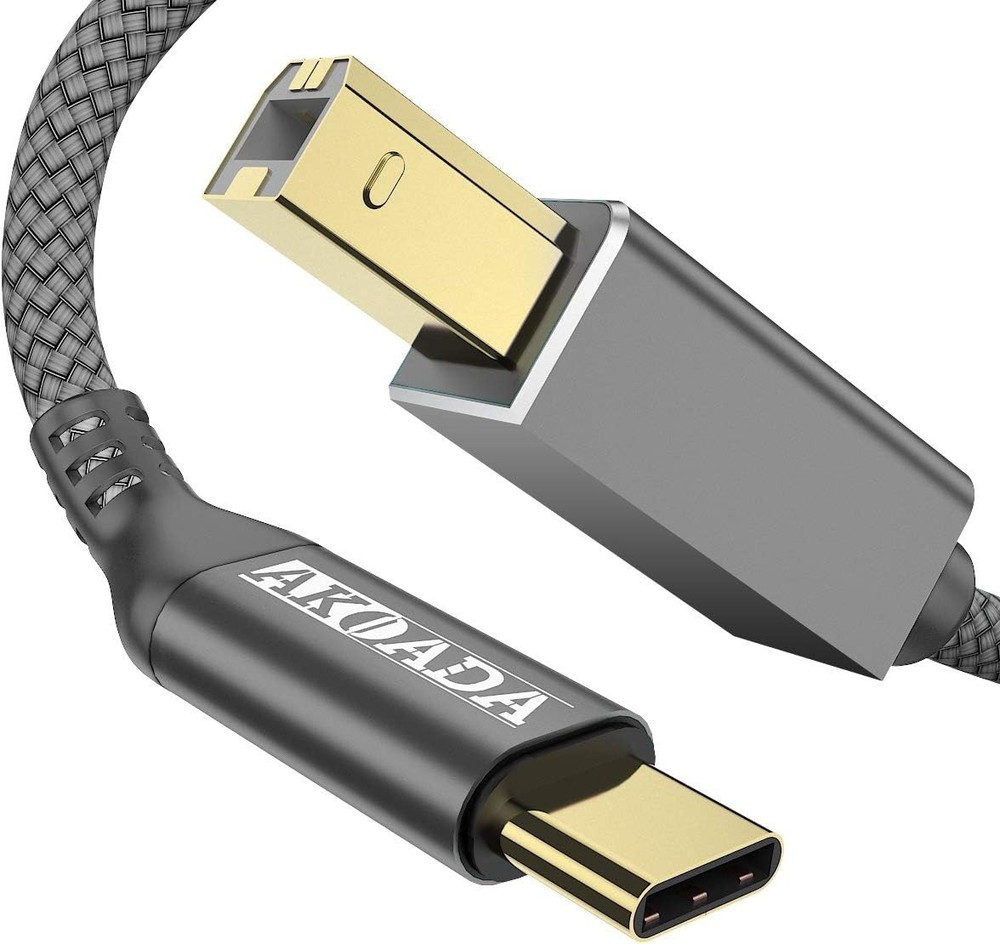 Versatile 5ft USB B to USB C Cable - Ideal for Printers, Scanners, and MIDI Gear