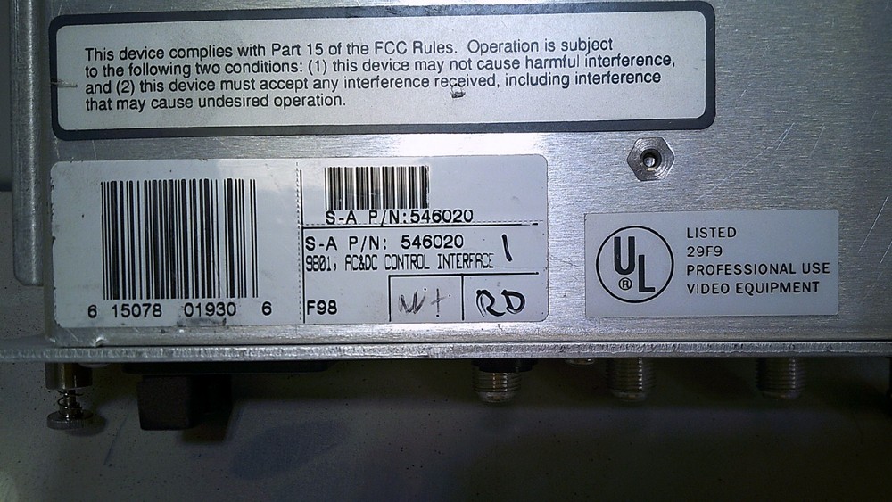 Scientific Atlanta 9801 AC&DC Control Interface 546020