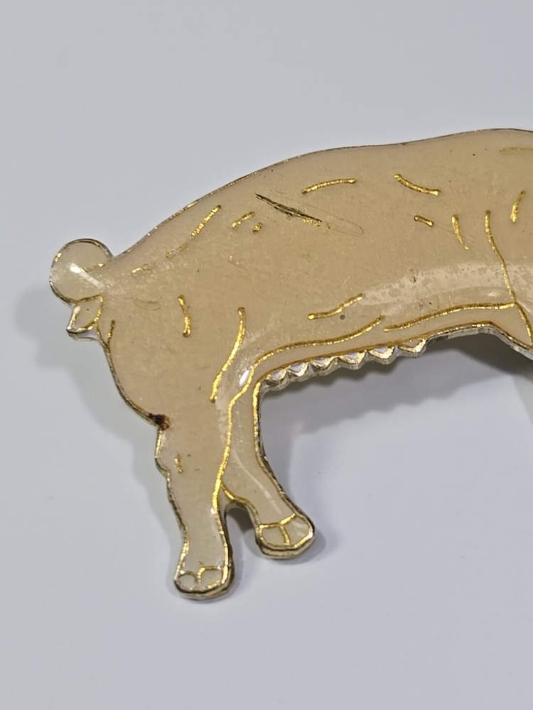 White Pig Lapel Pin Large Size