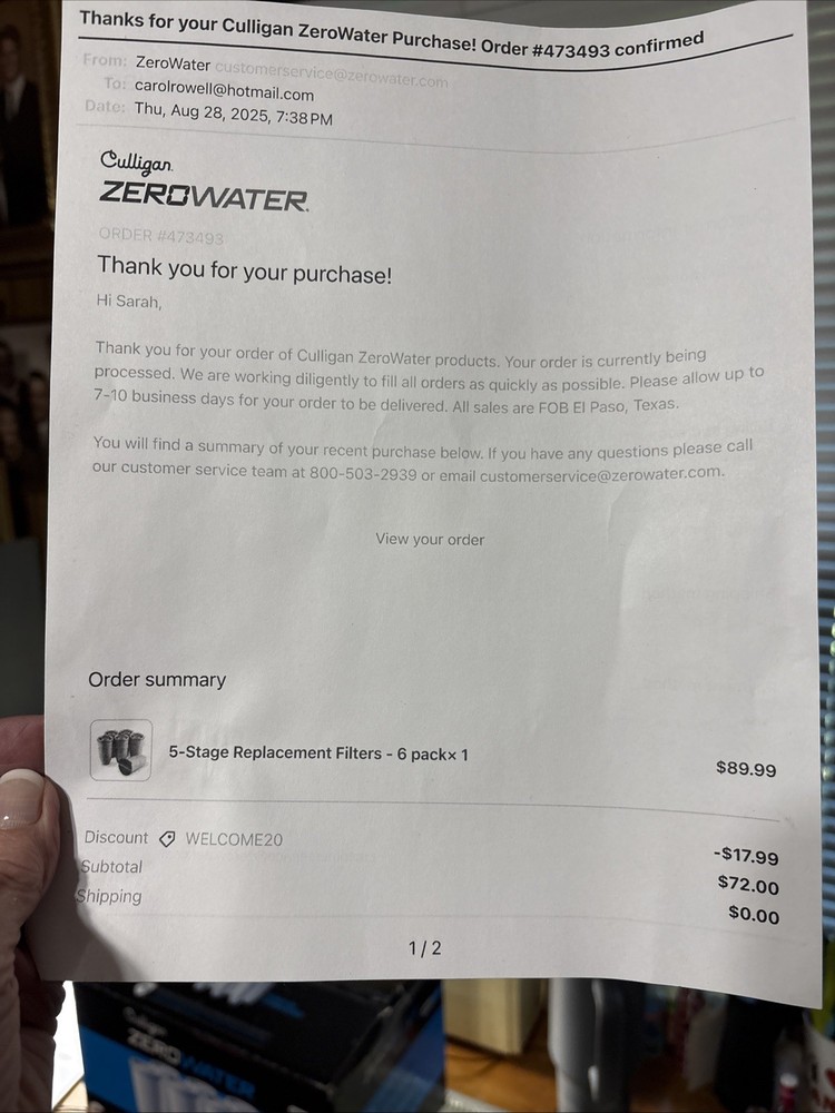 Box Of Five New Culligan, Replacement Water Filters. ￼