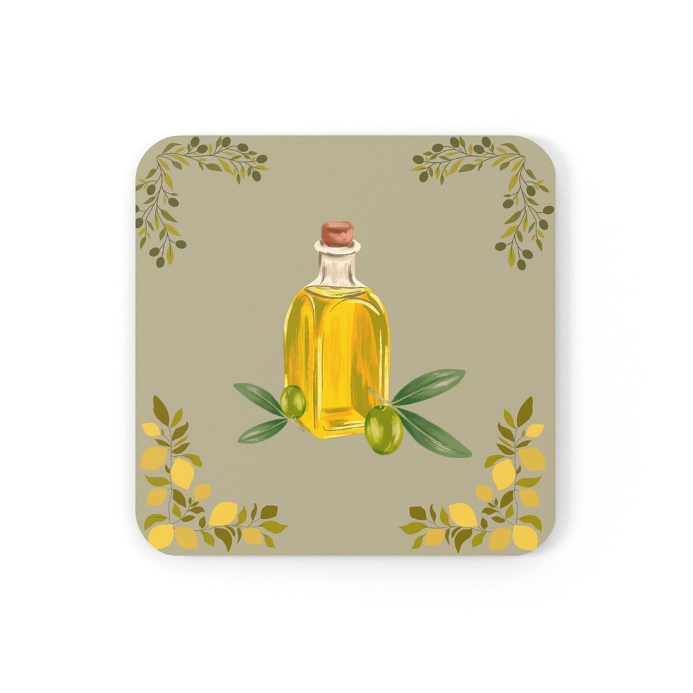 Square coaster olive oil