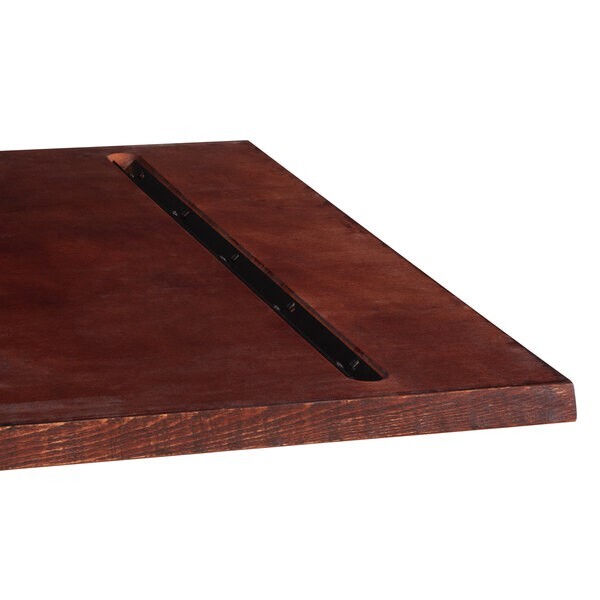 24" x 30" Rectangular Solid Wood Live Edge Restaurant Table Top in Mahogany Wood