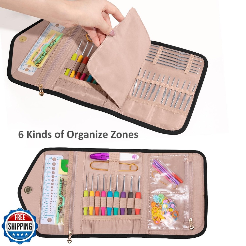 MYBAGZING Crochet Hook Case - Foldable Organizer - Knitting and C