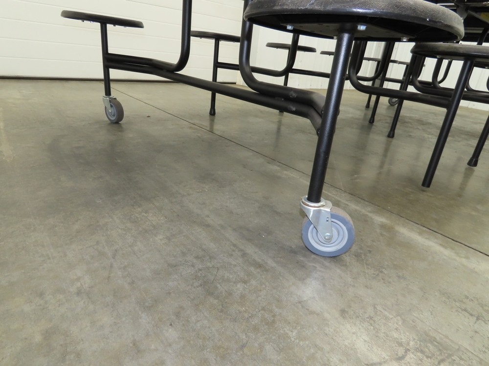 Uline H-9855MAP Mobile Cafeteria Table 12' L 30" W Rectangular 12 Stool Lunch