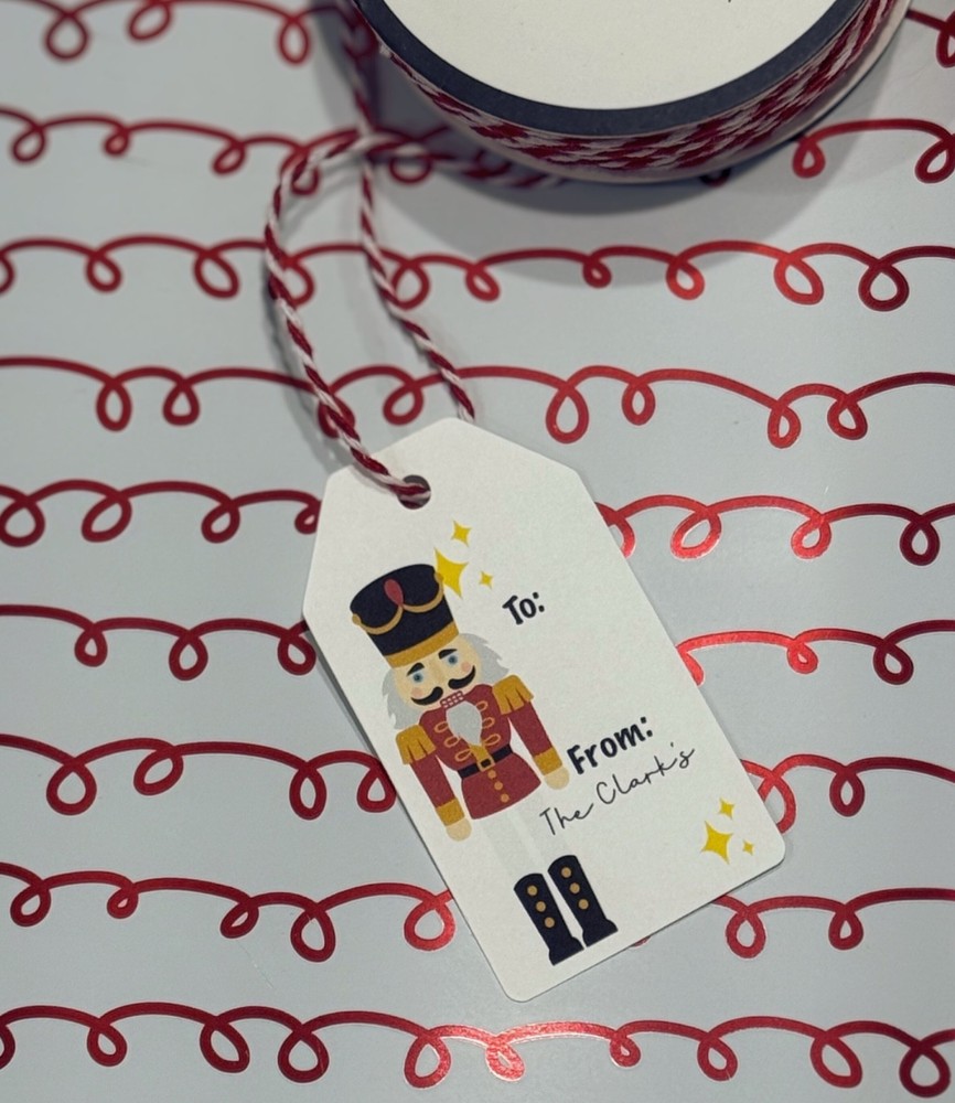 Custom Holiday Nutcracker Gift Tags | Set of 8