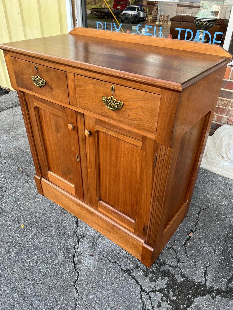 Victorian Era Walnut Cupboard Sideboard Antique 761190