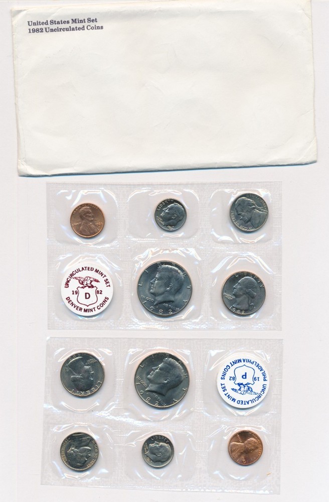 1982 UNCIRCULATED COIN SET P D KRAUSE PUBLICATIONS